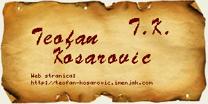 Teofan Košarović vizit kartica